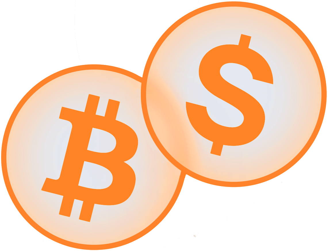 Bitcoin and Dollar Icons